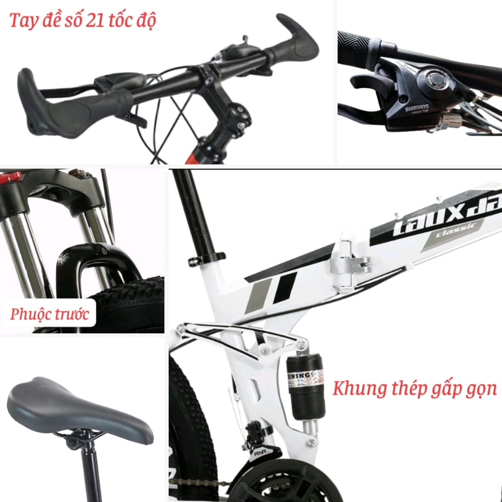 Xe đạp thể thao, Xe đạp địa hình MTB khung gấp gọn LauxJack (bánh béo - vành nan hoa)