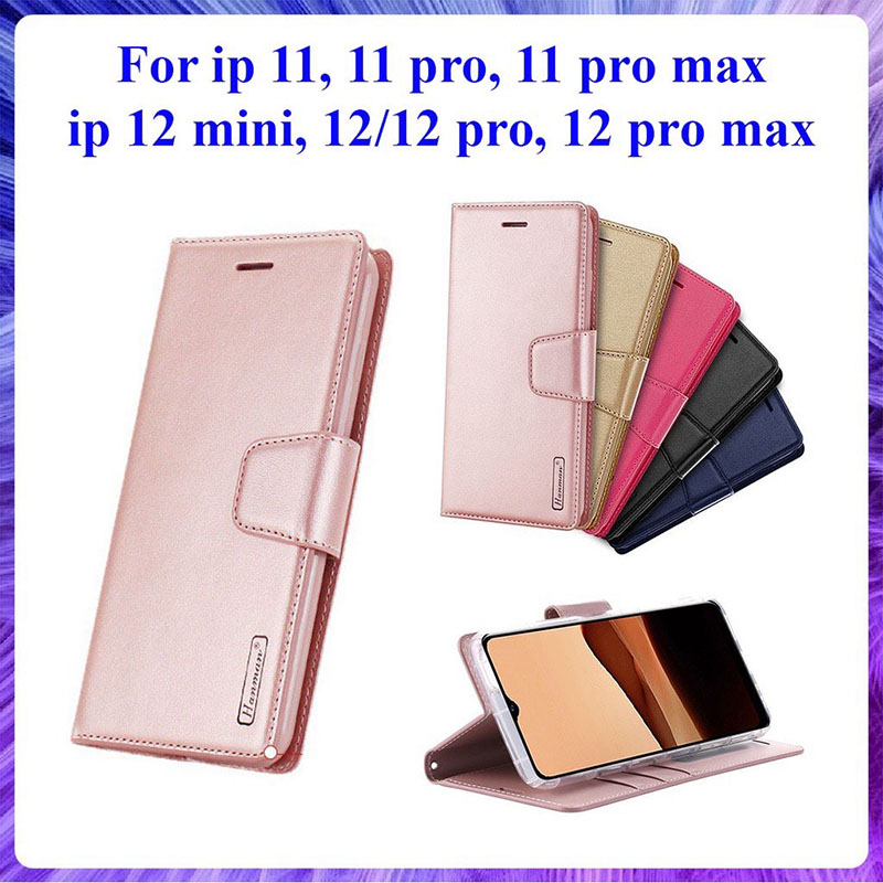 [Bao Xịn] Bao da dạng ví Hanman iphone 12, 12 Pro, 12 Pro Max, 12 Mini, iphone 11, 11 Pro, 11 Pro Max có nắp gập, ngăn đựng thẻ ATM tiền tiện lợi, cao cấp