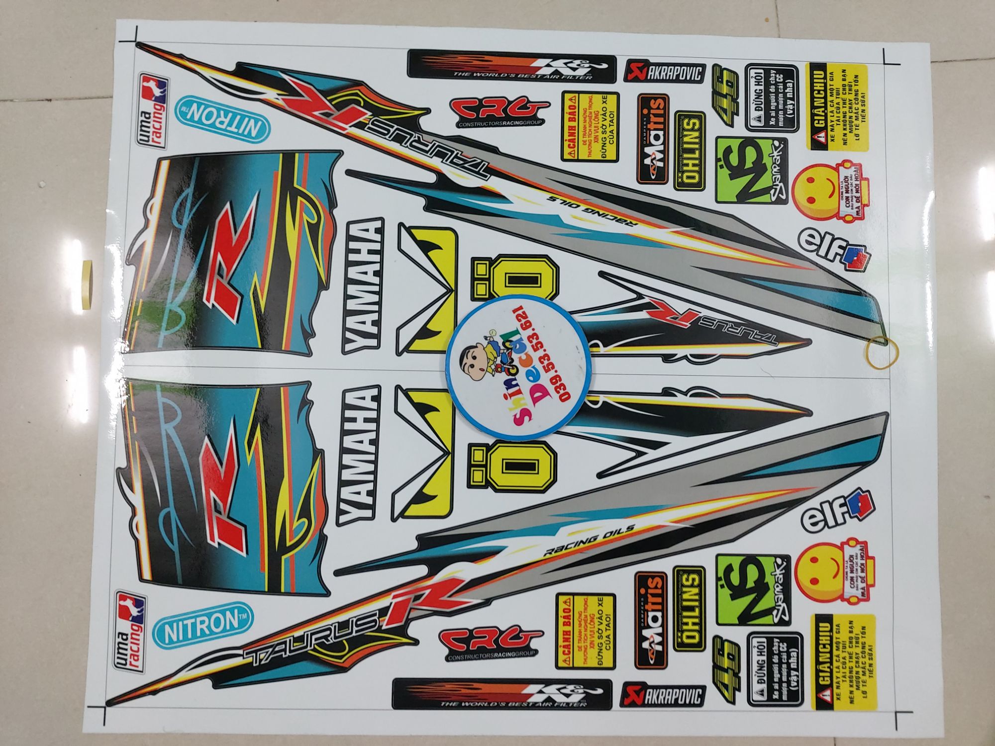 [HCM]Tem xe taurus R xanh ngọc dán xe đen