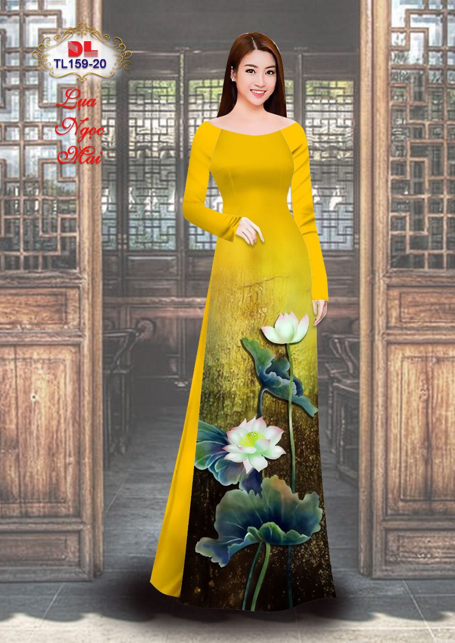 Vải áo dài hoa sen