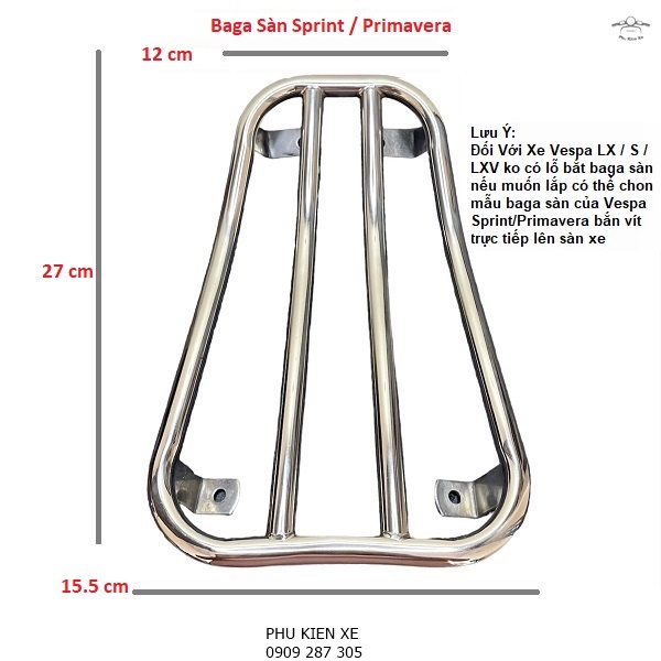 Baga Sàn Vespa Sprint Primavera Các Đời