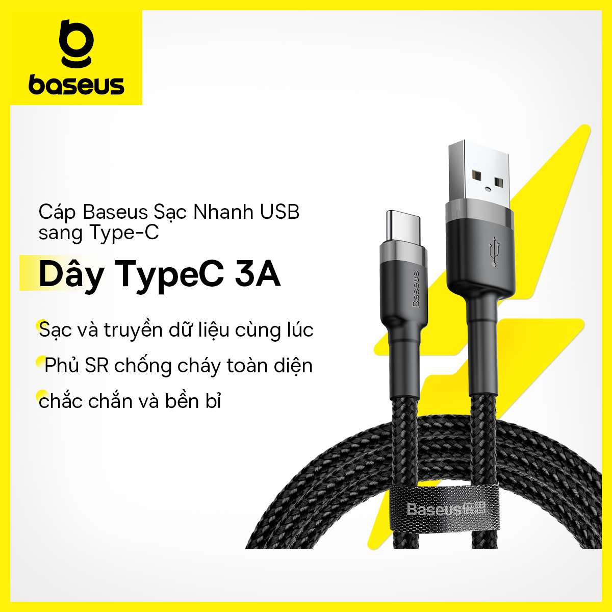 Cáp Baseus USB Type C