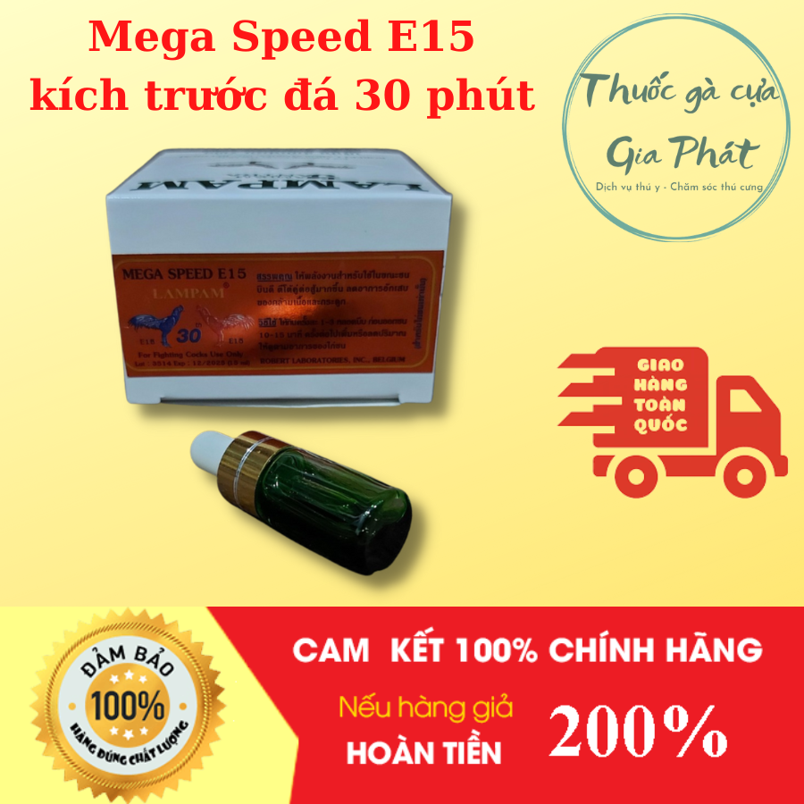 Mega Speed E15 (Thuốc đá xanh) Thuốc gà đá KÍCH trước đá 30 phút