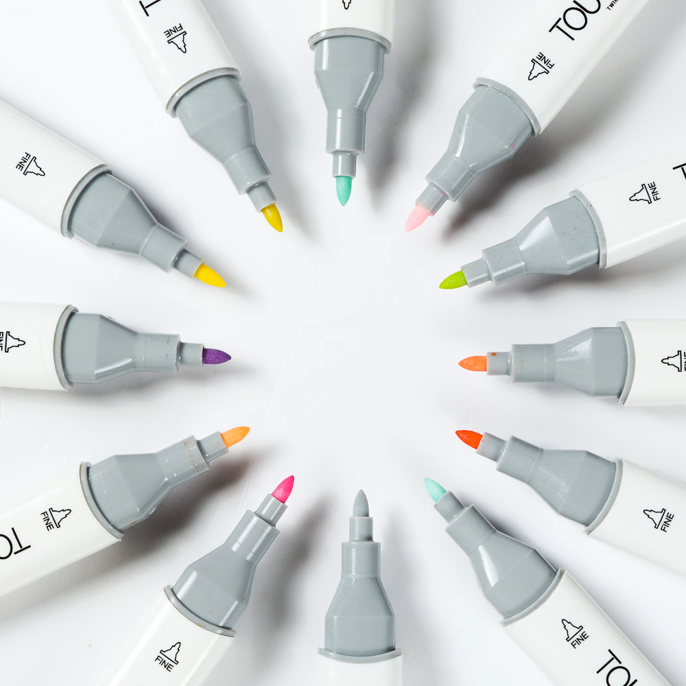 Bộ bút màu Marker Touchliit 6 - set 12 màu pastel