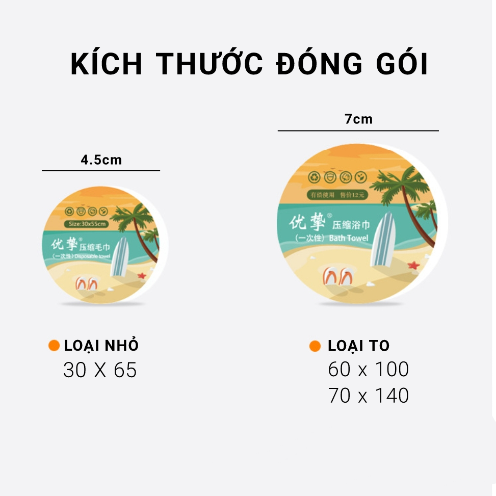 Khăn Tắm Nén Du Lịch Loại To