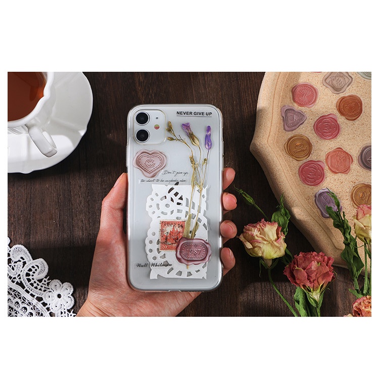 Infeel.me Miếng dán sticker trang trí sổ tay hình con dấu (40 miếng)