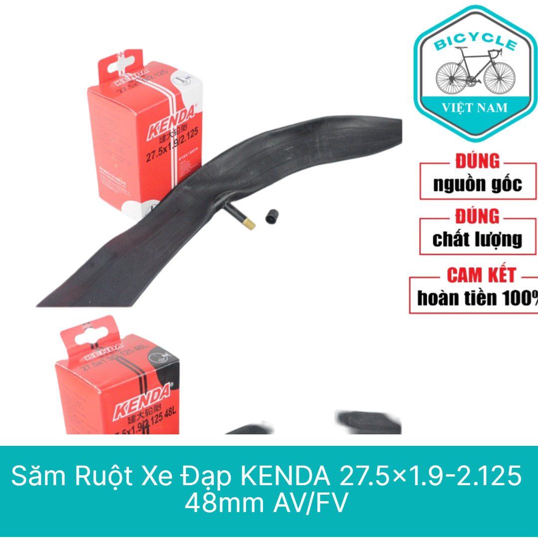 Săm Ruột Xe Đạp Kenda 27.5x1.9-2.125 48mm AV/FV – Cao Su Đàn Hồi Cao, Bền Bỉ, Chính Hãng