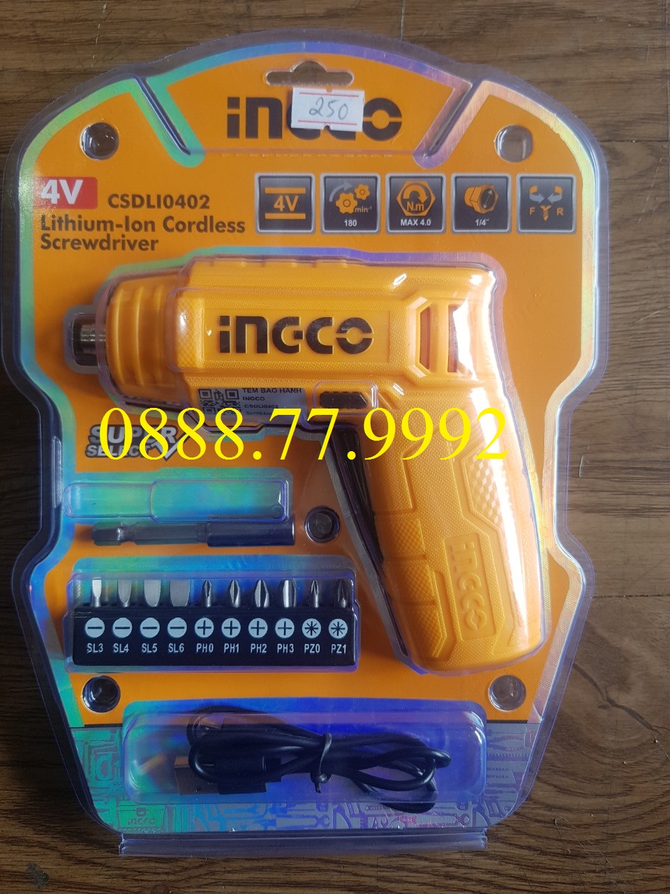 Máy bắn vít cầm tay ingco csdli0402 tặng kèm 10 mũi siết vít 25mm 1 mũi từ 1 dây sạc usb. máy siết vít mini dùng pin lithium 4v đầu lục giác 1/4 có chức năng đảo chiều -