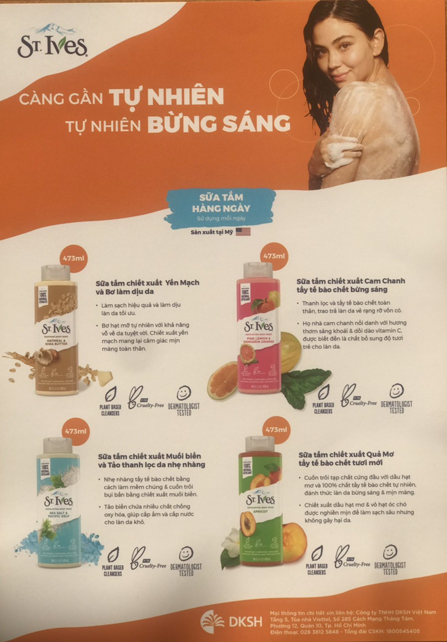 Sữa Tắm St.Ives Dưỡng Da Body Wash
