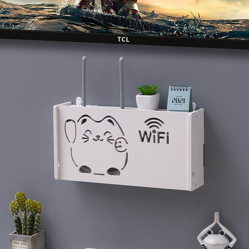 Kệ wifi treo tường con mèo không khoan tiện lợi chống thấm nước thương hiệu IGA - IG345