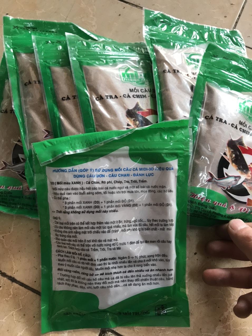 Mồi Câu Cá D3 siêu nhạy,cá tra, trê, rô phi-cám câu cá - mồi câu d3