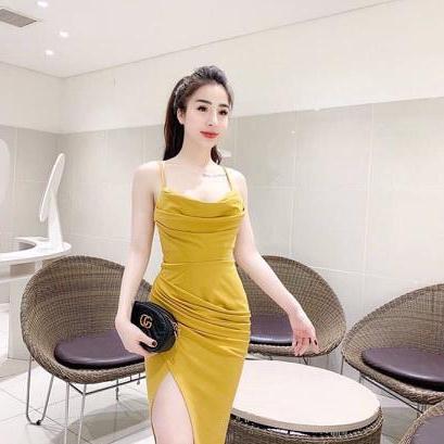 Đầm body 2 dây xẻ tà vh030