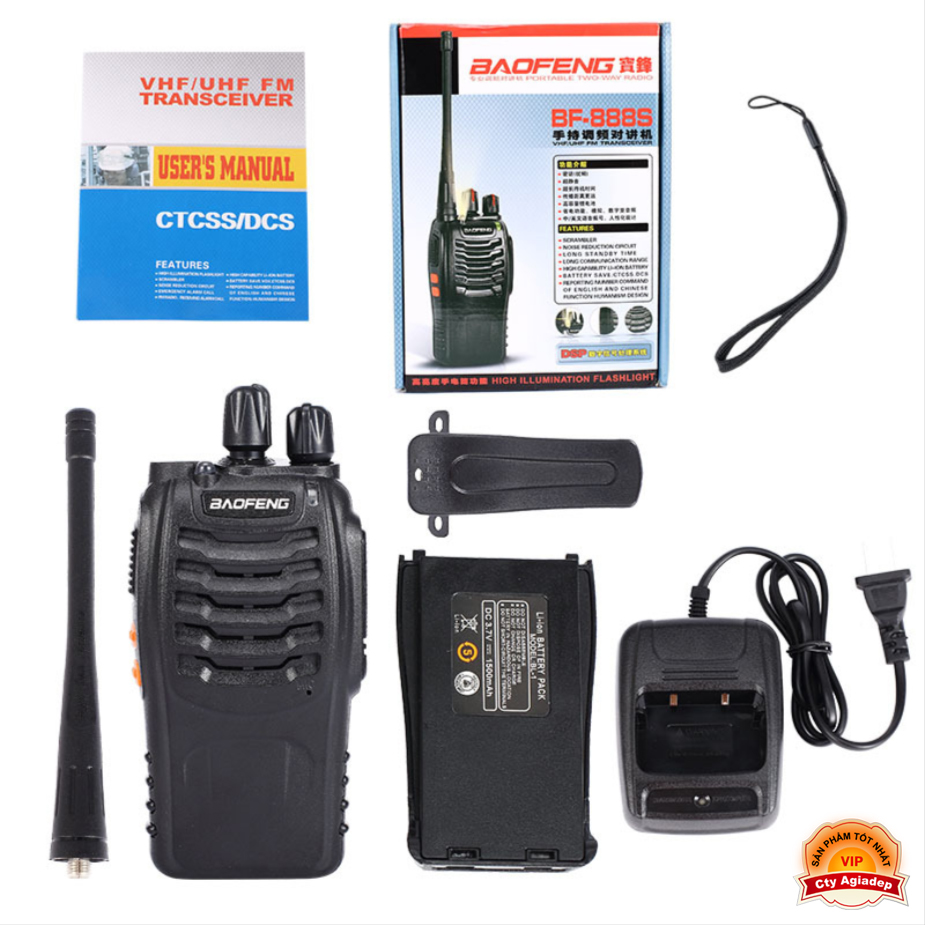 Bộ đôi 02 máy Bộ đàm hàng hiệu Baofeng nổi tiếng nghe gọi tiện dụng 8S