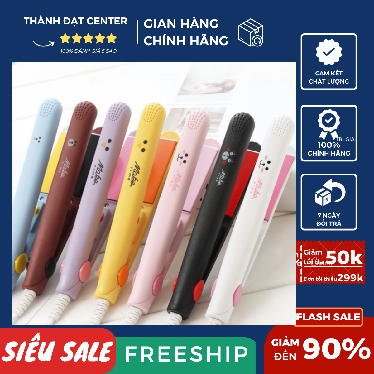 Máy là tóc uốn tóc, duỗi tóc mini tiện lợi siêu cute