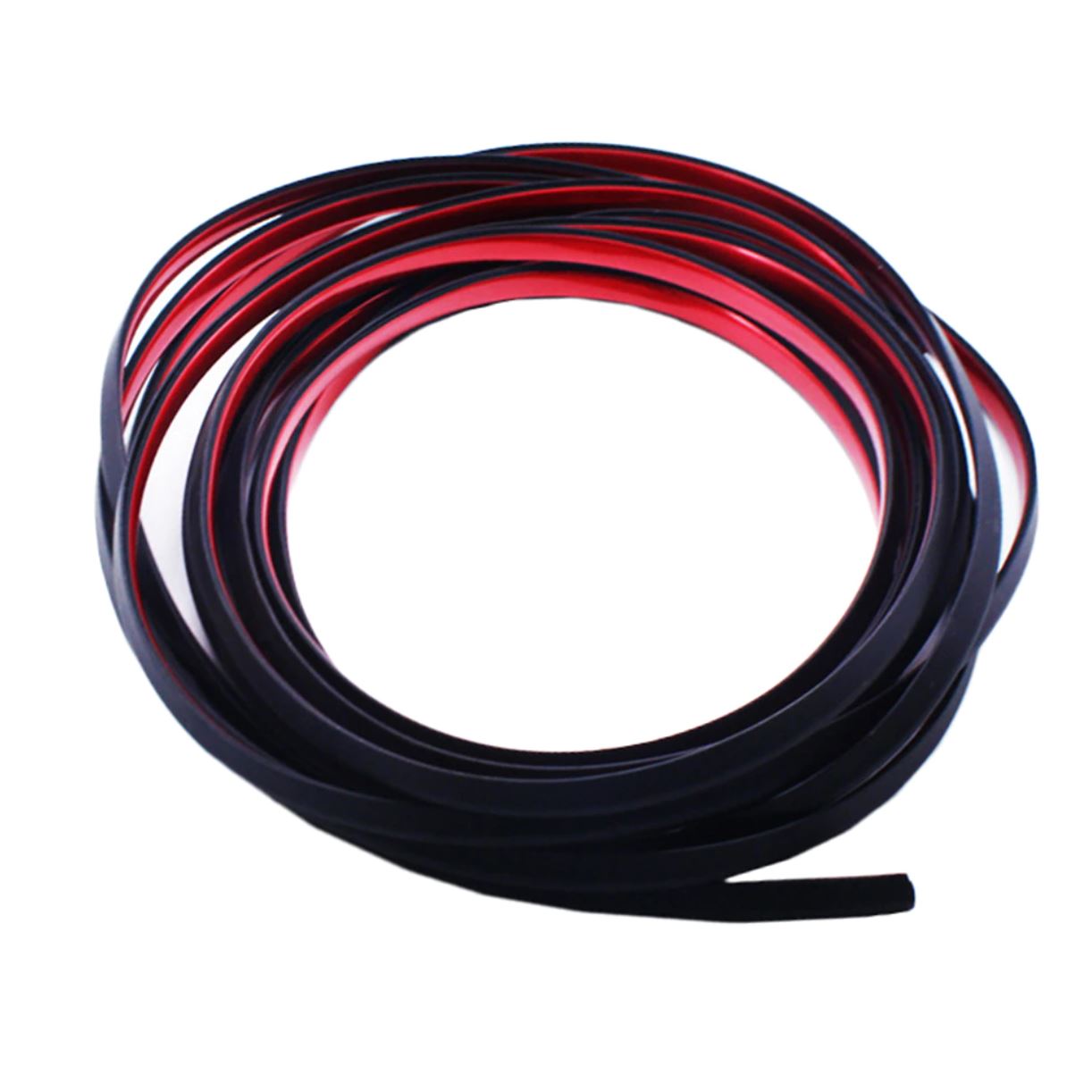 10m Cuộn nẹp viền cao su chống va đập viền cửa ô tô - U nhựa Chrome đỏ