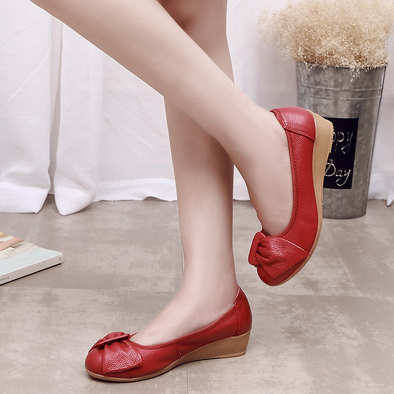 Giày sandal da xỏ ngón đế bằng 2cm cao su chắc chắn size 35-40