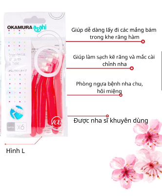 Bàn chải kẽ răng Asahi dạng L - Okamura