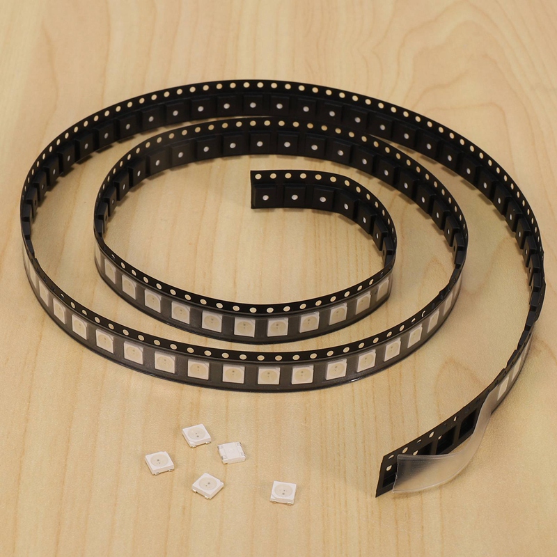 100PCS WS2812B RGB LED Chip 5050SMD White PCB WS2812 Individually Addressable Chip Pixels DC5V