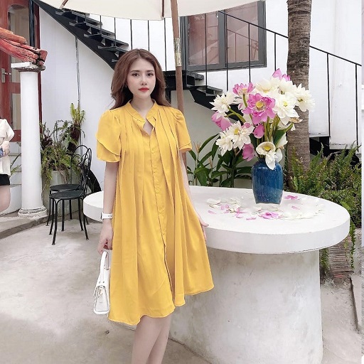 [Hàng loại 1]Đầm Bầu Váy Bầu cao cấp dáng Xuông Chất Lụa Hàn Mềm, siêu mát Thấm Mồ Hôi Tốt, Freesize từ 45 đến 70Kg