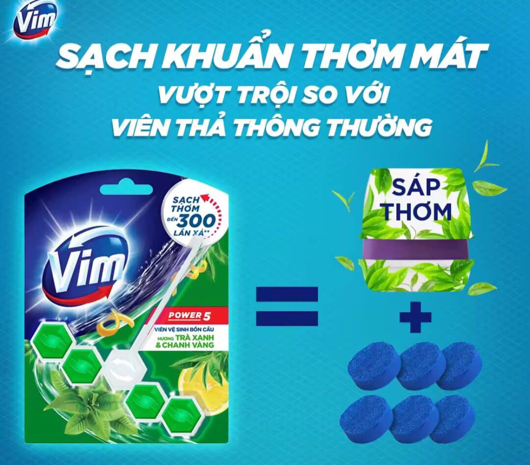 Viên Treo Bồn Cầu Vim Power 55g