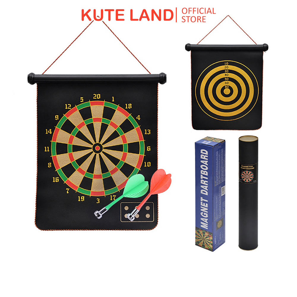 Bảng Phóng Phi Tiêu Nam Châm 2 Mặt Chất Liệu Vải Loại Lớn 38-43 Cm Tặng 6 Phi Tiêu