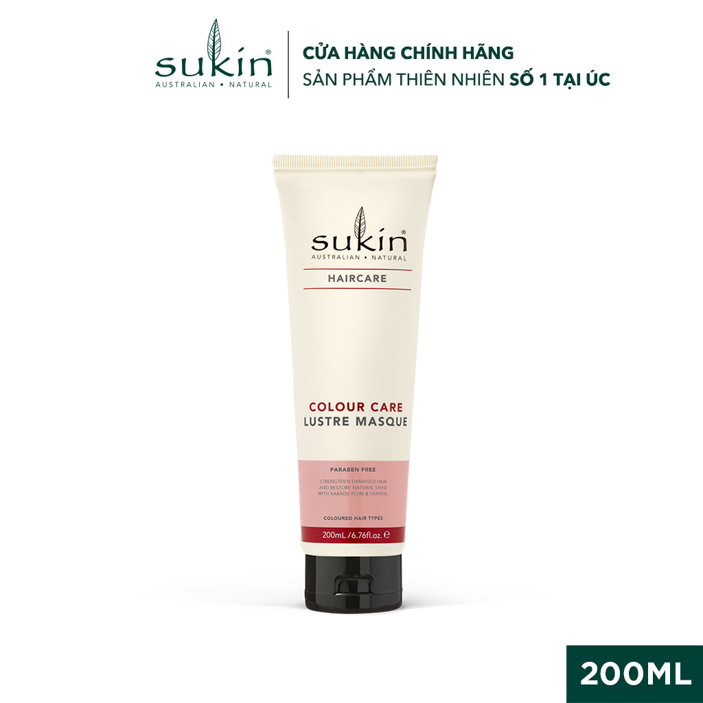 Mặt Nạ Phục Hồi Vẻ Sáng Bóng Cho Tóc Nhuộm Sukin Colour Care Lustre Masque 200Ml