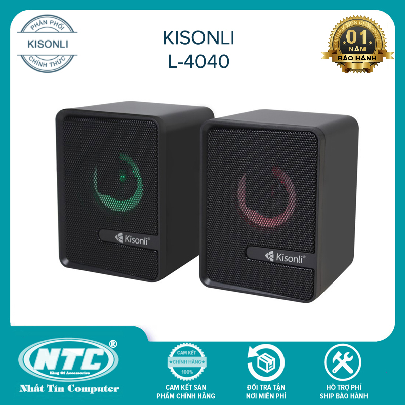 Loa vi tính Kisonli L-4040 có đèn led - stereo cực hay (Đen)