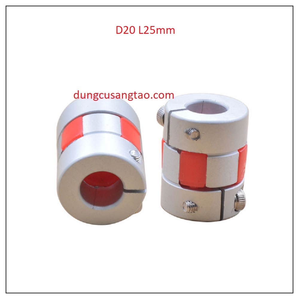 Khớp nối mềm linh hoạt D20 L25mm / Khớp nối trục động cơ/ khớp nối vít me