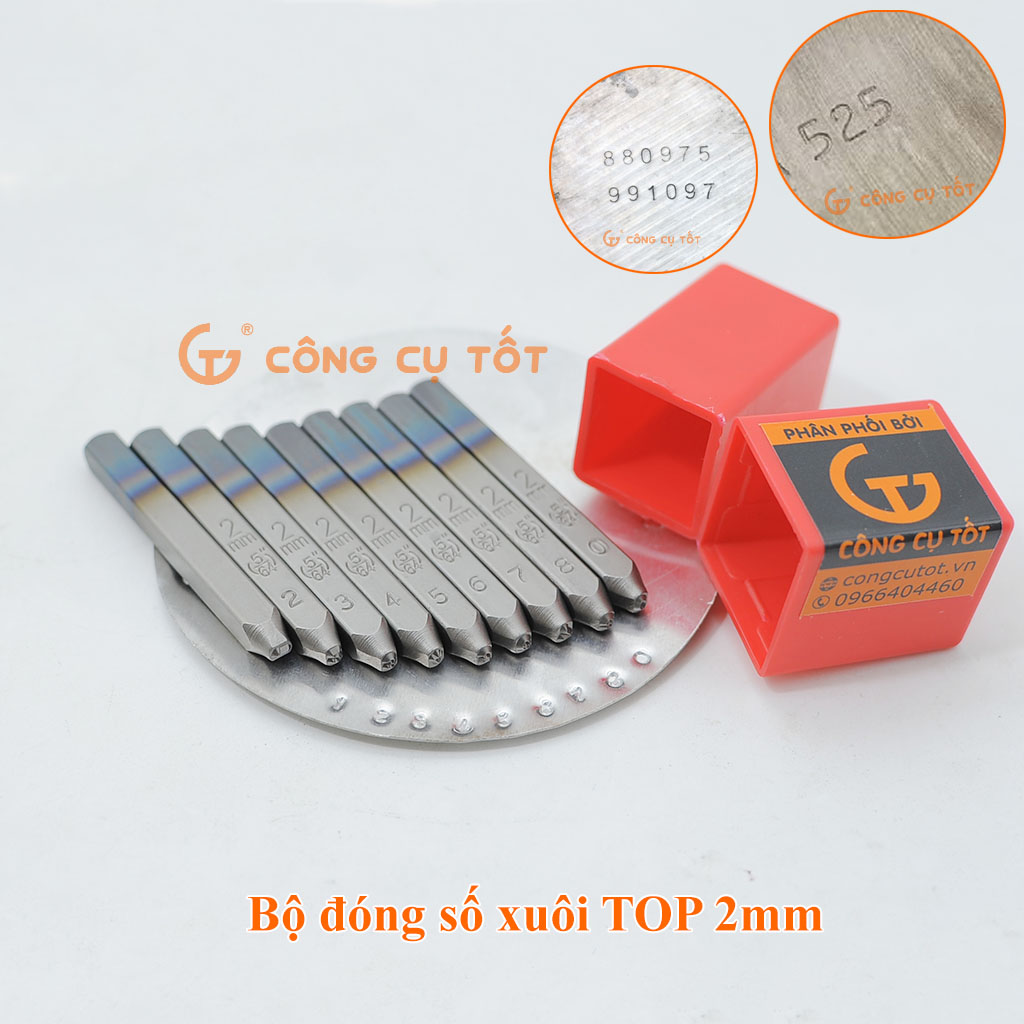 Bộ đóng số xuôi top các cỡ số từ 2mm - 12mm