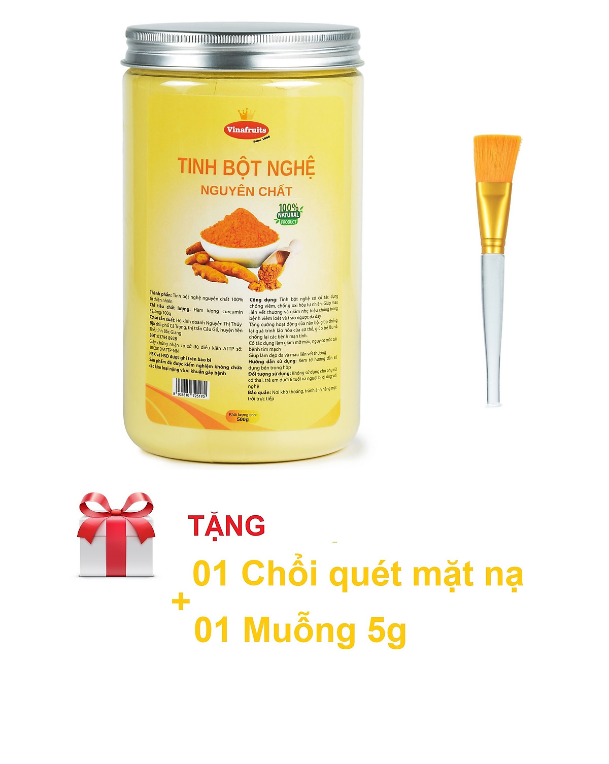 Tinh bột nghệ nguyên chất Vinafruits 500g