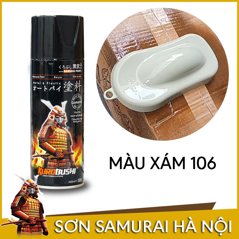 Sơn samurai màu xám - Chai sơn màu xám sáng 106 sơn xịt samurai