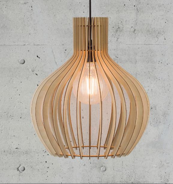 Đèn gỗ thả trần vòm chụp TT093