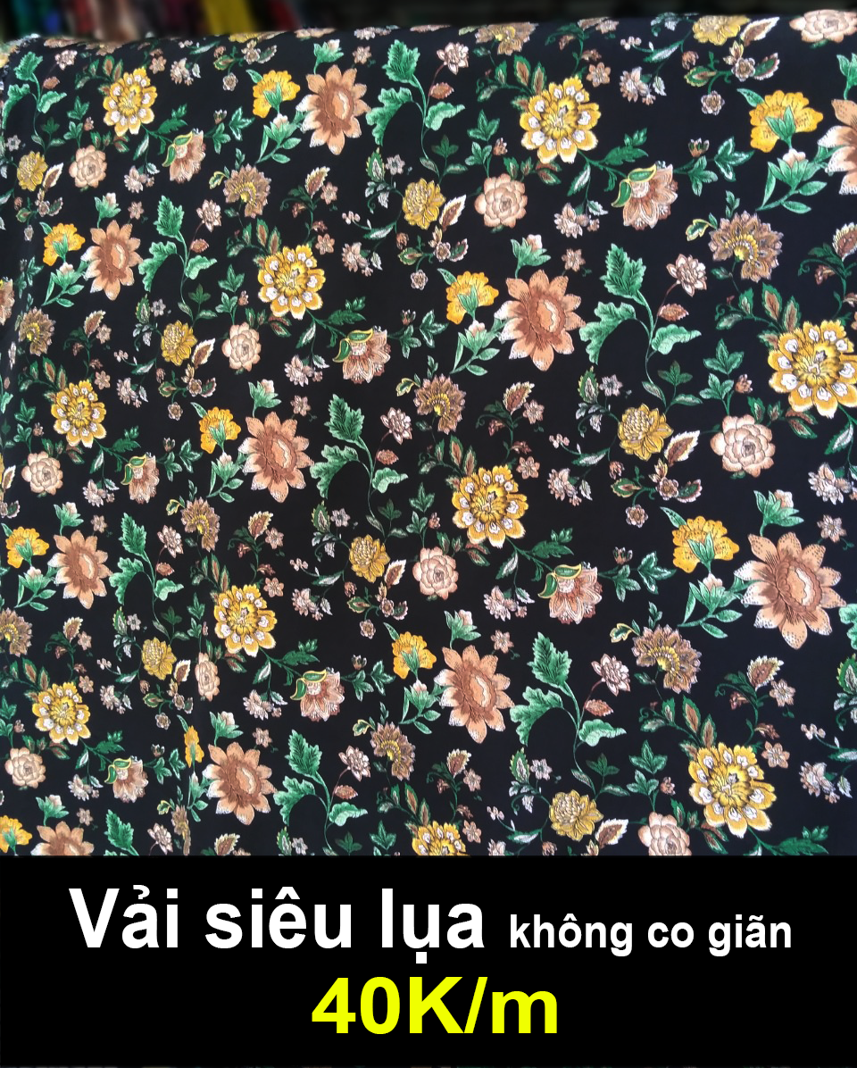 Vải siêu lụa hoa may đồ cực đẹp 40K/m (khổ 1.6m) (không co giãn)