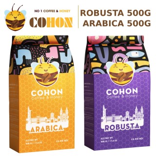 Combo cà phê COHON Arabica 500G + COHON Robusta 500G. Bộ Combo cà phê thumbnail