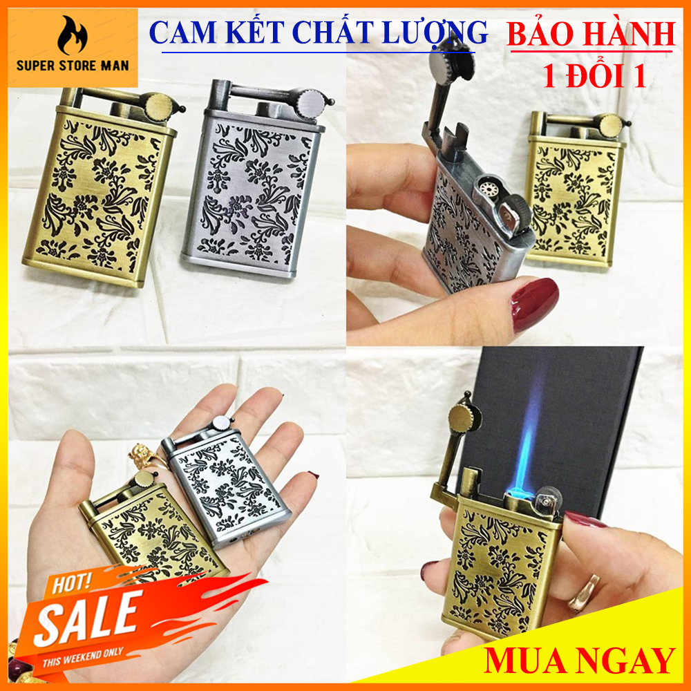 [HOT]– Bật Lửa, Hộp Quẹt CHIEF Lửa Khè Cao Cấp – Khắc Hoa Văn – Sài Gas Lửa Khè– Cực Chất