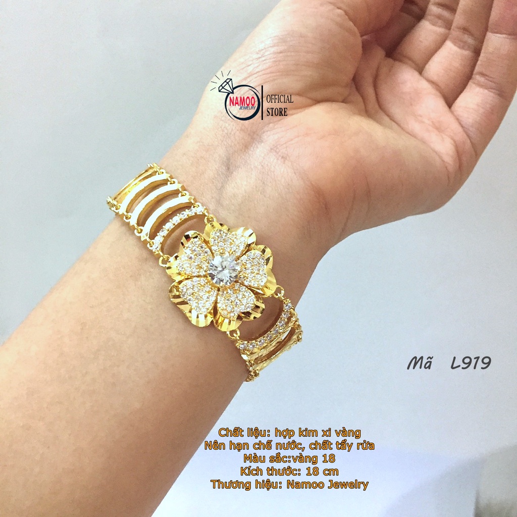 Lắc Tay Đính Đá Nữ L919 Xi Vàng
