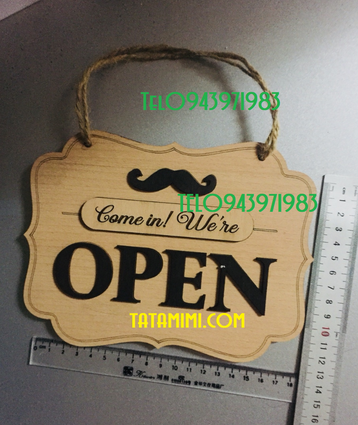 Biển open closed dây dù treo cửa có sẵn