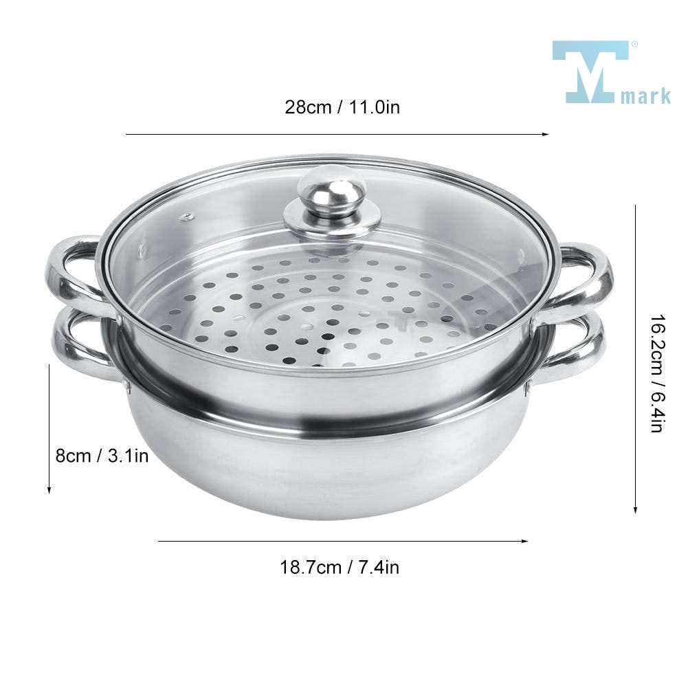 Nồi hấp - Nồi lẩu - Nồi hấp 2 tầng bằng inox sunhouse cao cấp Hot Pot -bảo hành đổi trả