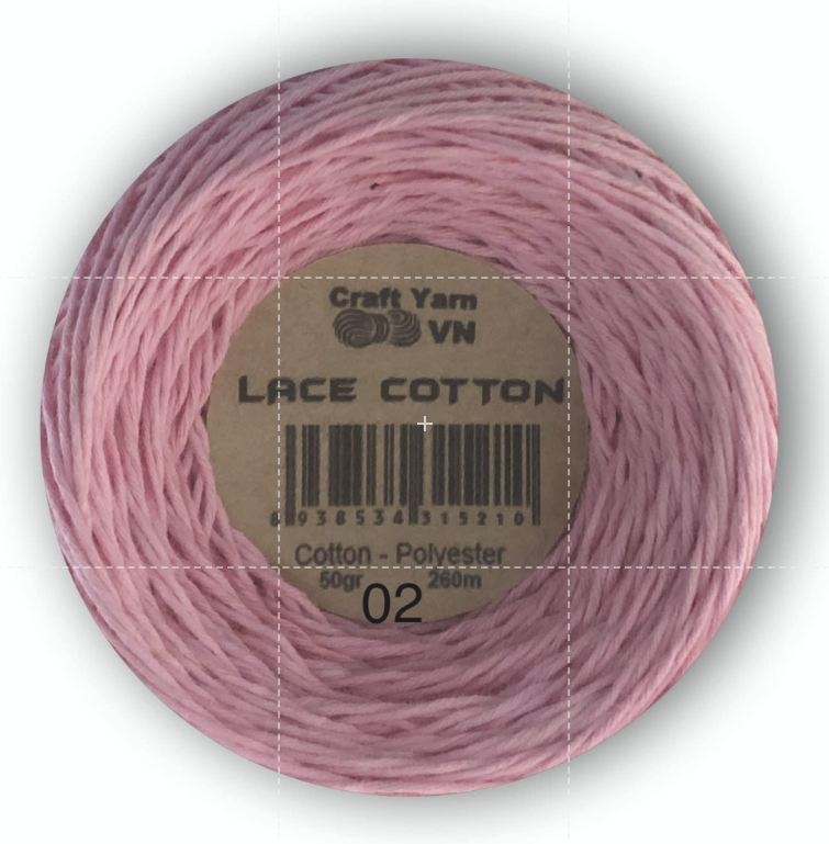 Sợi lace cotton craft yarn vn cuộn 50gr