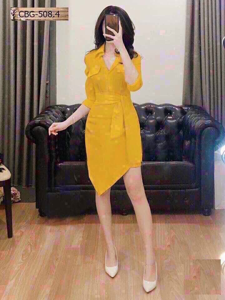 Đầm sơ mi xinh xắn bốn màu ( màu trắng, màu vàng, màu đen và màu đỏ )