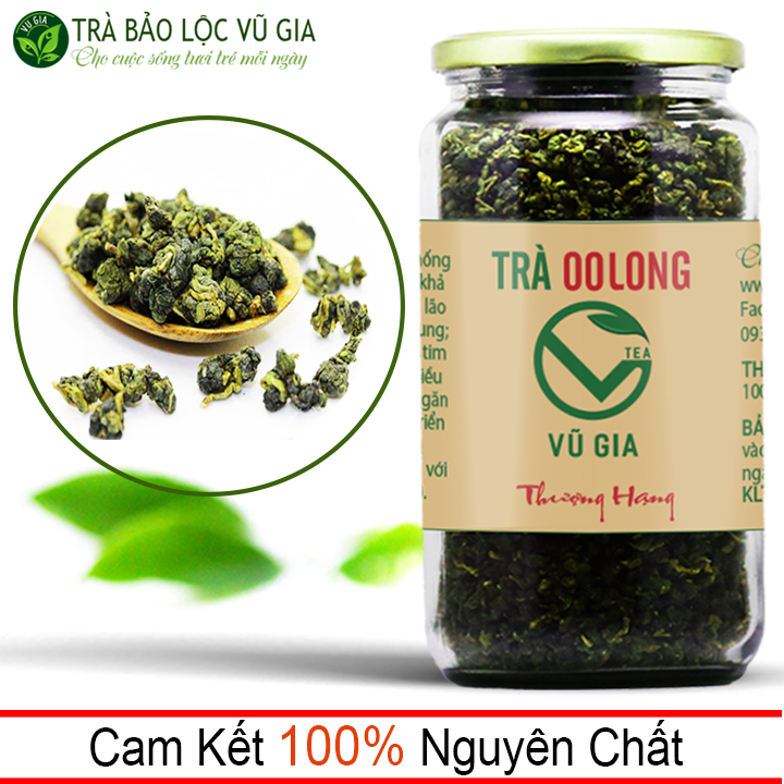 Trà Olong ( Trà Oolong/ Trà Ô long) Bảo Lộc Vũ Gia (400g/hũ) - Thơm nồng, đậm đà, ngọt hậu - làm nguyên liệu nấu trà sữa, trà trái cây thơm ngon - Giảm cân an toàn, thanh nhiệt cơ thể tăng cường sức đề kháng
