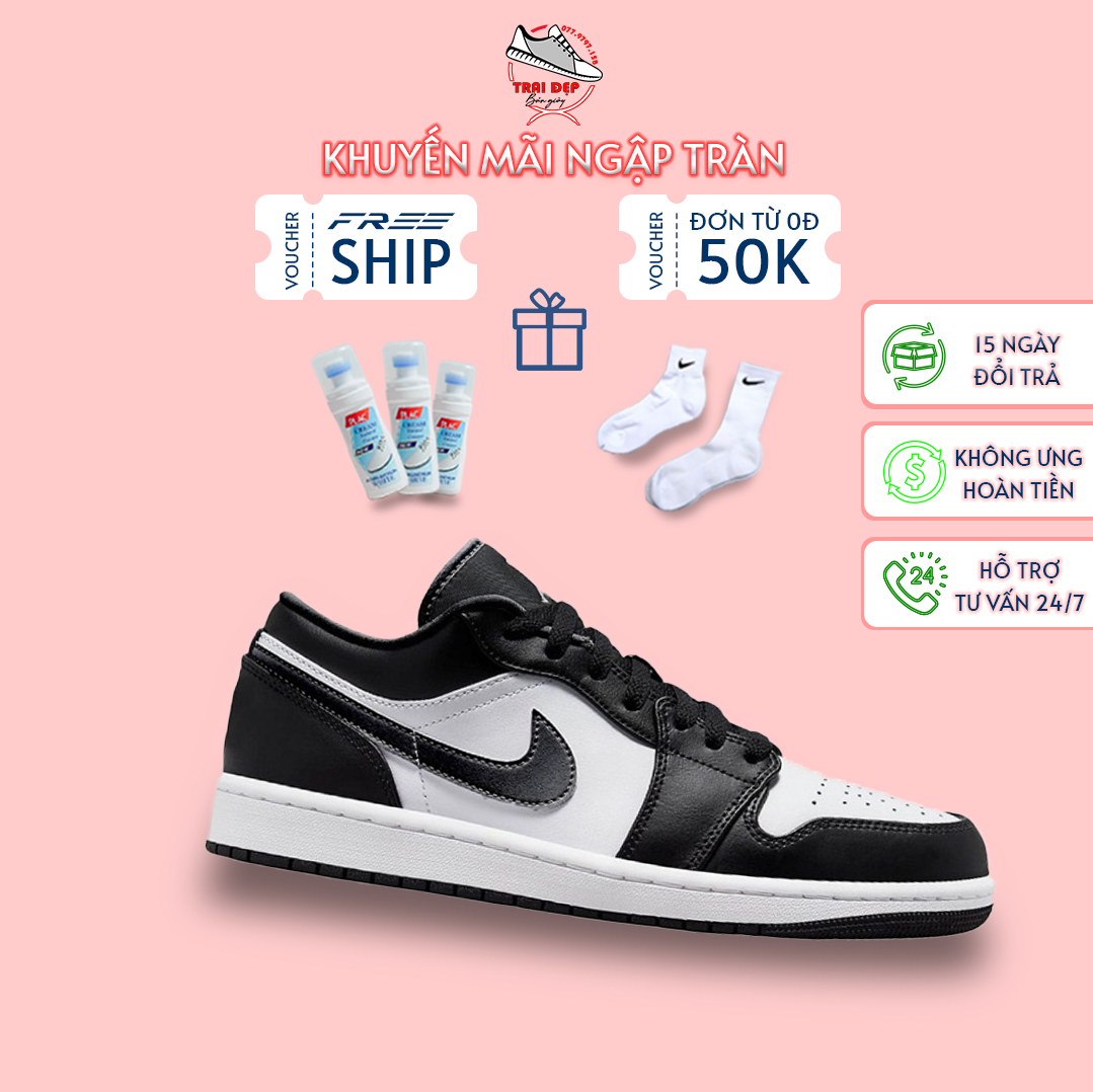 Giày Giày Jodan Đen Bóng - CỔ THẤP (Full Box + Phụ Kiện)