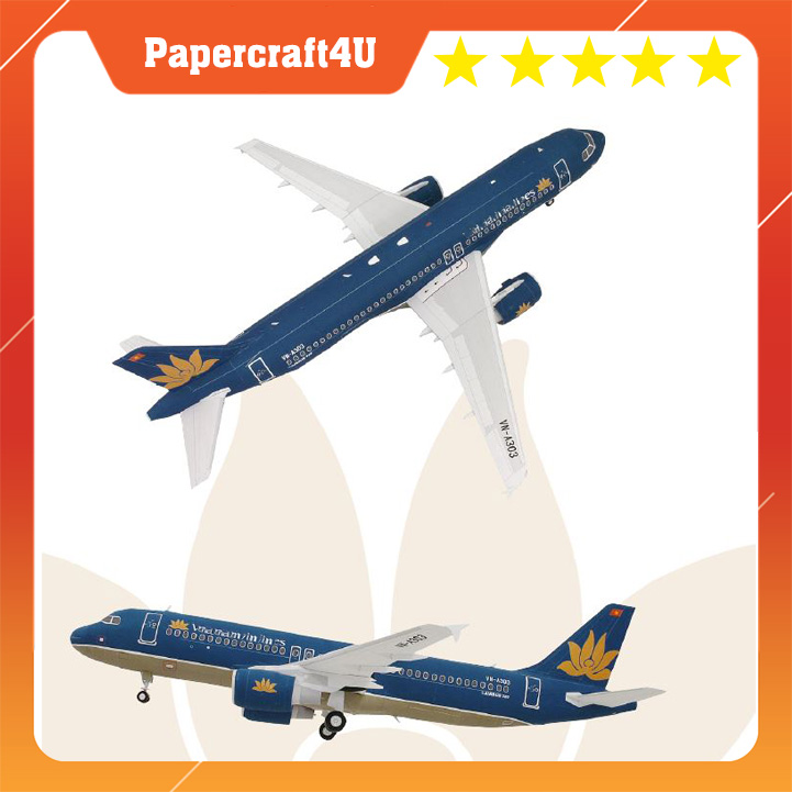 Mô hình giấy 3d mô hình máy bay a320 việt nam a line