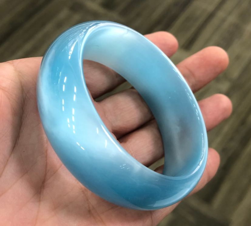 { BẢN LỚN CỰC CHẤT } Vòng tay đá Mắt mèo bản lớn thời trang,vòng may mắn ,quà tặng ý nghĩa ( xanh dương nhạt)