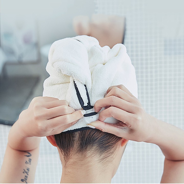 Khăn ủ tóc siêu thấm nước - giúp tóc khô nhanh trong vài phút
