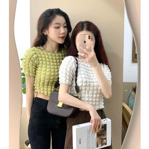 Áo Xốp Croptop Thun Co Dãn - BT Fashion