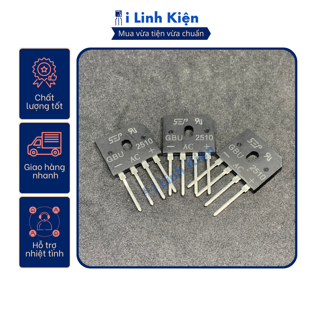 Cầu diode GBU2510 25A 1000V chất lượng tốt.
