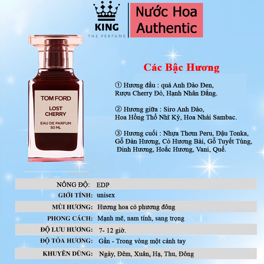 [Nước Hoa Unisex] Mẫu thử 5ml,10ml Tom Ford Lost Cherry EDP - Chiết 5-10-20ml