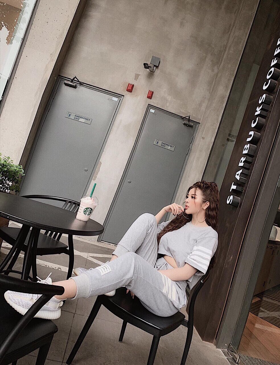 Sét bộ thun thể thao crotop viền sọc hai bên tay hot trend ttsa0614