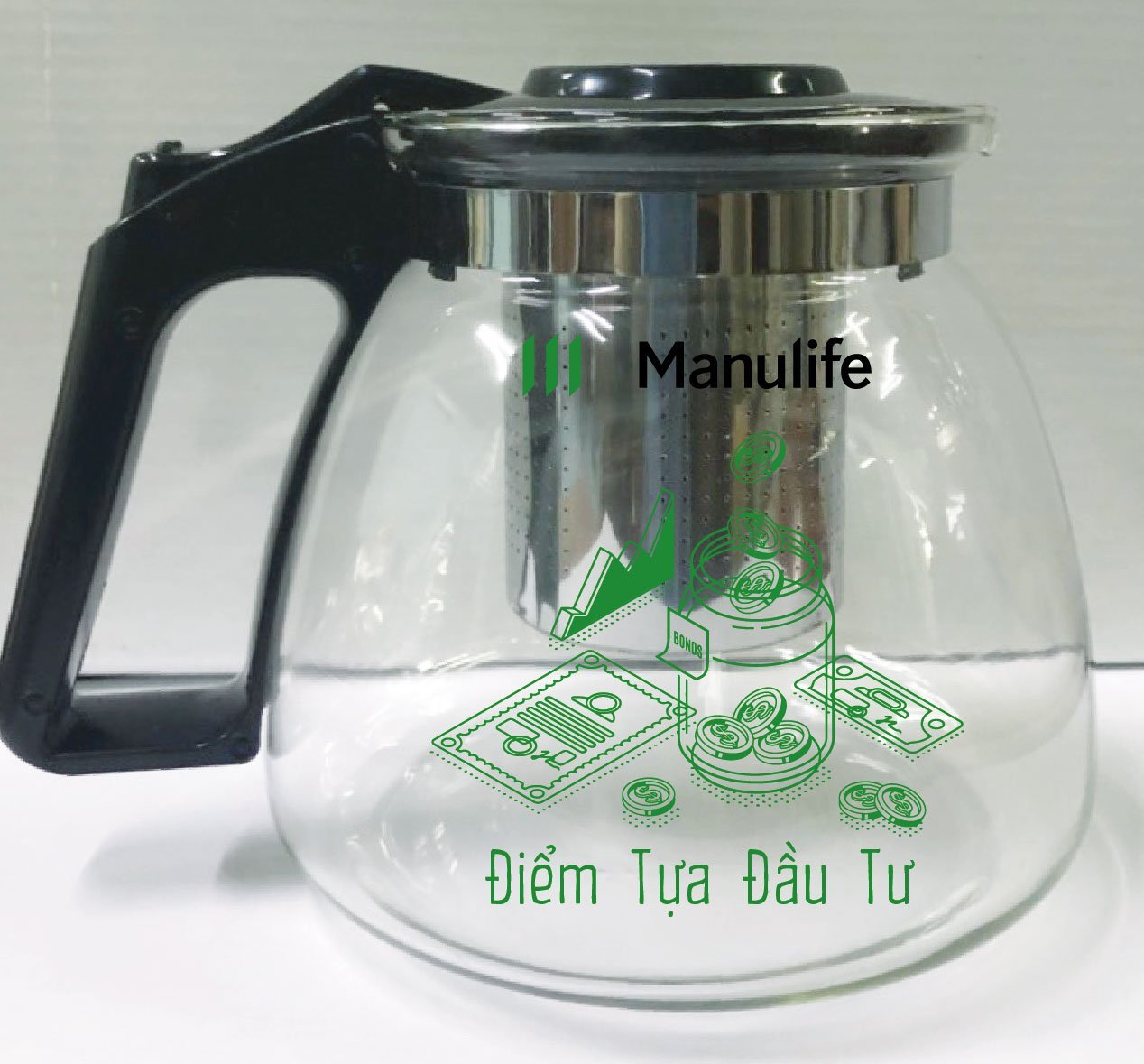 Bộ ấm trà thủy tinh quà tặng Manulife